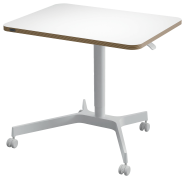 Sidde/ståbord Ergo Small manuelt m/hjul hvid
