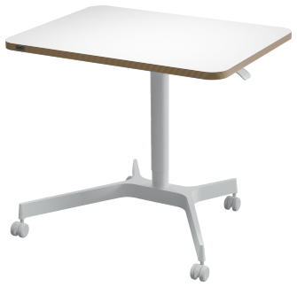 Sidde/ståbord Ergo Small manuelt m/hjul hvid