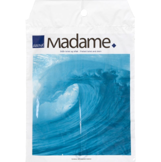 Madamepose, 5 l, hvid, LDPE/genanvendt, 25x36,5cm, bølgemotiv, med huller til holder